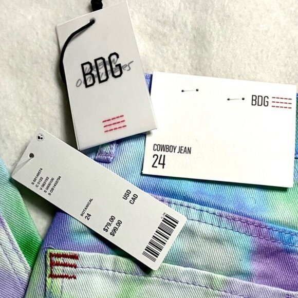 BDG Womens 24” High-Waisted Floral Print Wide-Leg Jeans Pastel - Picture 7 of 16